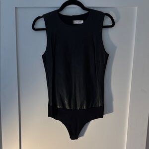 Commando Faux Leather Black Bodysuit